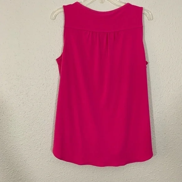 Michael Kors Fuscia Cross Over V-Neck Blouse M - Picture 6 of 7